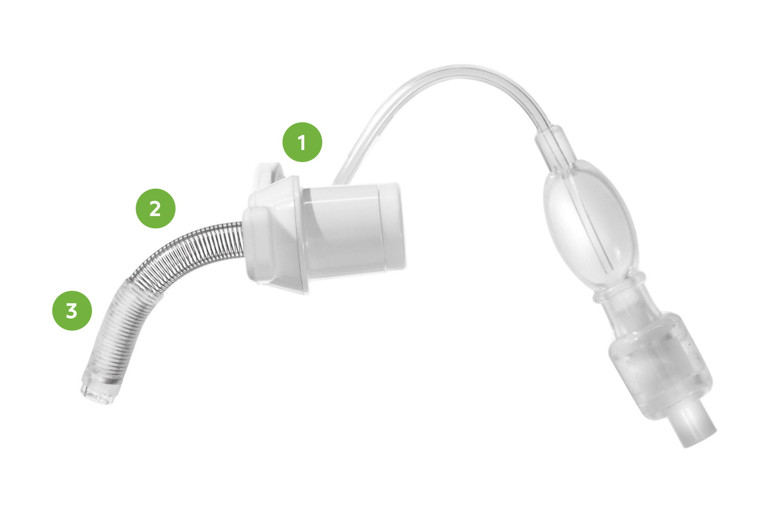 different parts of tracoe silcosoft with watercuff